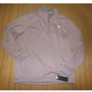 Adidas Mens SZ XL 1/4 ZIP ELEVATED SWEATSHIRT~PURPLE FIG~NWT